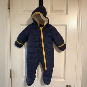 Navy and Yellow bunting Snowsuit